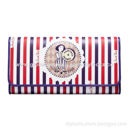 JUST STAR 3-fold Dreamlike Pattern Printed Long Wallet (Purple)